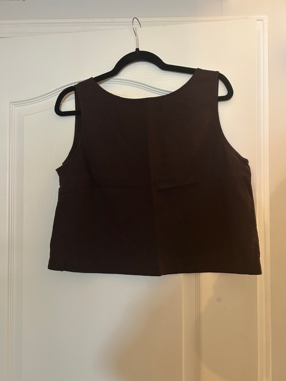 Women’s Sleeveless Linen-blend Top - Dark Brown